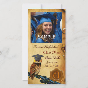 FAIRE-PART MONOGRAMME DE GRADUM DU PARCHEMENT DE LA BOULE BRO