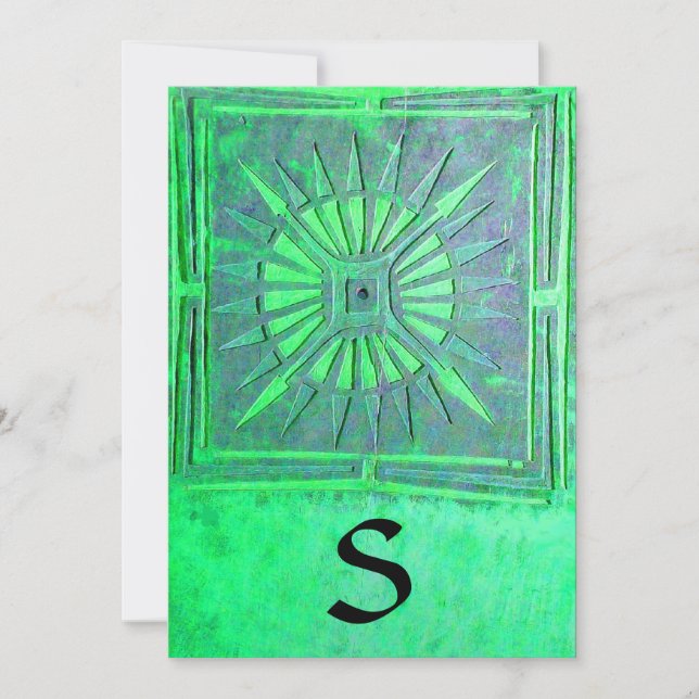 Faire-part MONOGRAMME DE L'ÉTOILE DU MATIN, vert clair (Devant)
