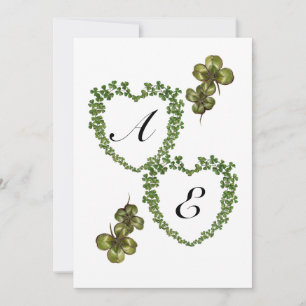 Faire-part MONOGRAMME DES COEURS shamrocks