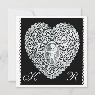 FAIRE-PART MONOGRAMME DU COEUR DE LA LAME CUPÏDE