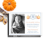 Monogramme Thanksgiving Grateful Adoption Baby Bir