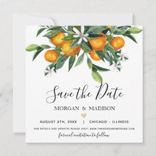 Faire-part Monogrammes Oranges Enregistrer la date