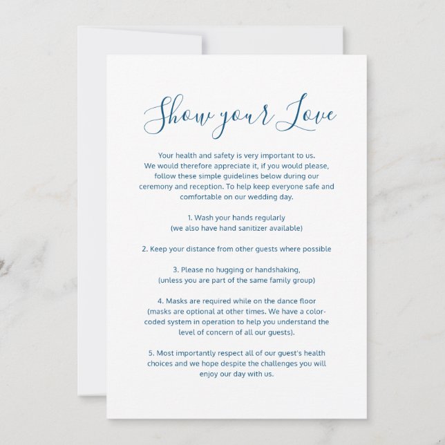 Faire-part Montrez votre amour social distancing mariage mari (Dos)