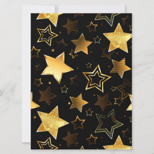 Faire-part Motif sans couture avec étoiles d'or