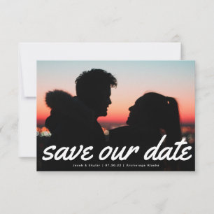 Faire-part multiphoto de texte moderne