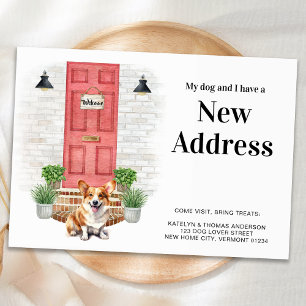 Faire-part My Dog and I New Address Cute Corgi Dog Moving