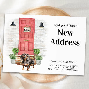 Faire-part My Dog and I New Address Dachshund Dog Moving