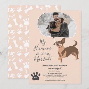 Faire-part My Humains se marier fiançailles drôle photo