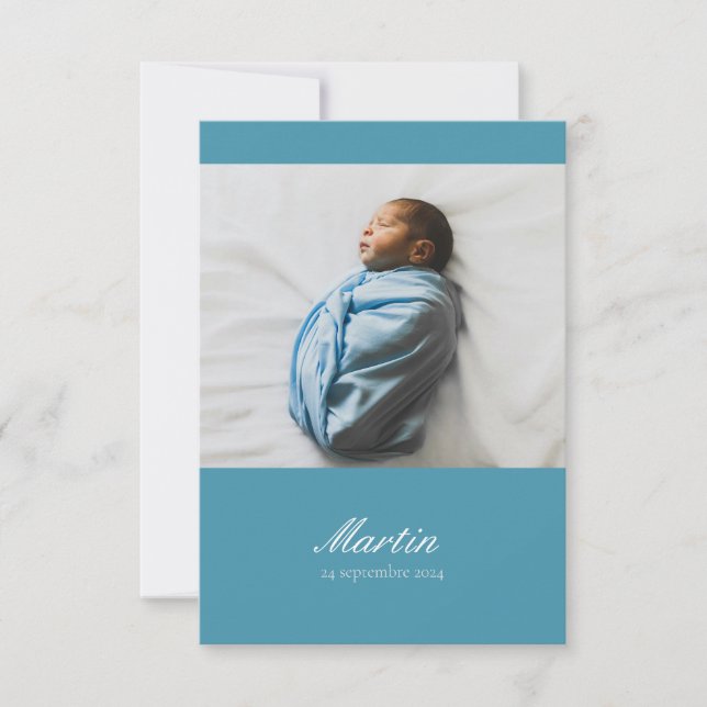 Faire-part naissance - Classique 1 photo Invitation (Front)