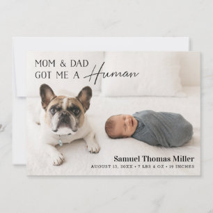 Faire-part Naissance de chien et de bébé