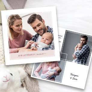 Faire-part Naissance d'un bébé garçon simple et élégant avec