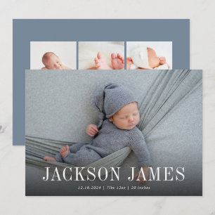 Faire-part Naissance d'une photo horizontale classique