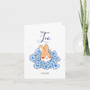 Faire-part naissance lapin photo Florals