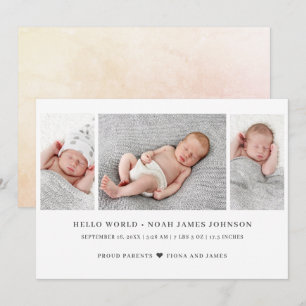 Faire-part Naissance moderne de 3 photos