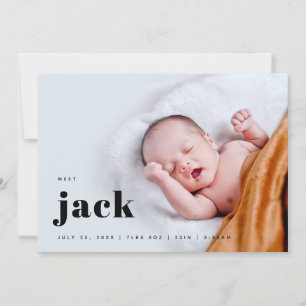 Faire-part Naissance moderne de bébé gras