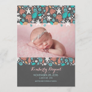 Faire-part Naissance nouveau-née de photo de bébé de Nautcial
