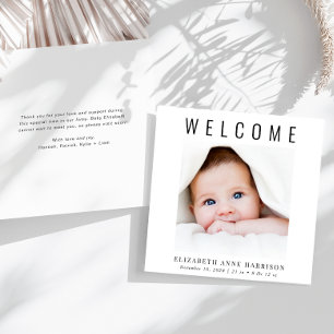 Faire-part Naissance photo moderne minimale