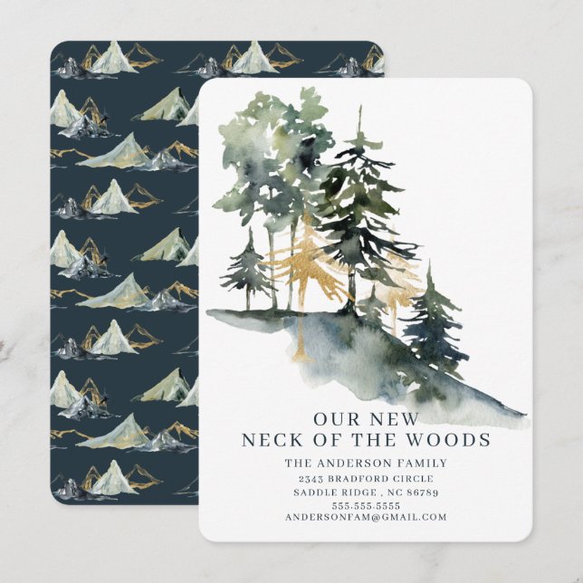 Faire-part Neck of the Woods | Modern Moving Announcement (Devant / Derrière)