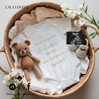 Faire-part Neutral Baby Reveal Pregnancy announcement card