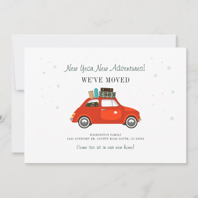 Faire-part New Adventures Simple Change of Address Moving (Devant)