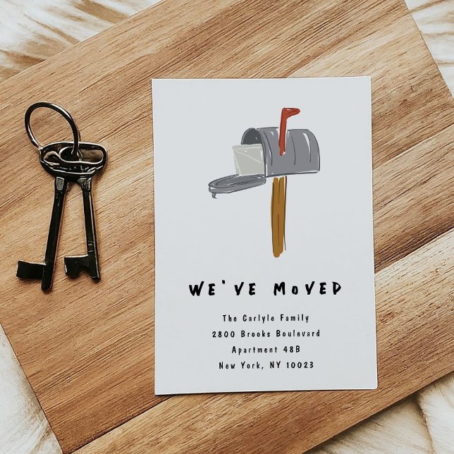Faire-part New Mailbox Illustrated Moving Announcements (New Mailbox Illustrated Moving Announcements)