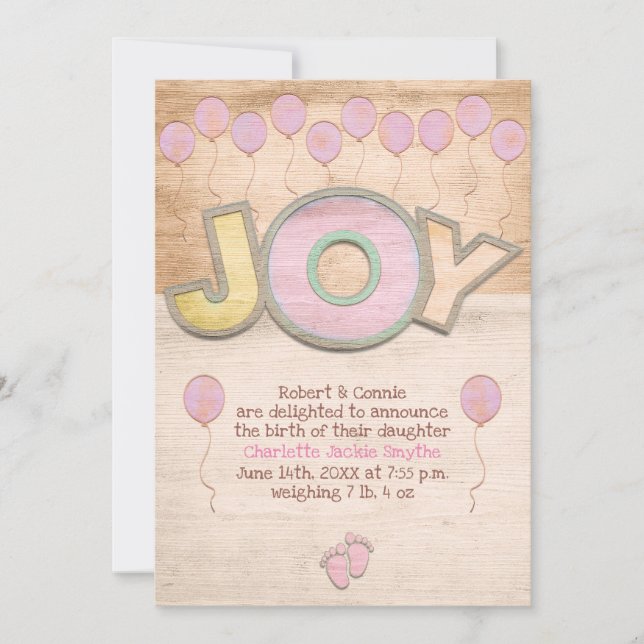 Faire-part Newborn Baby Girl (Devant)