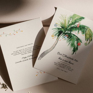 Faire-part Noël Fête Palm Arbre Côtier Déménagement
