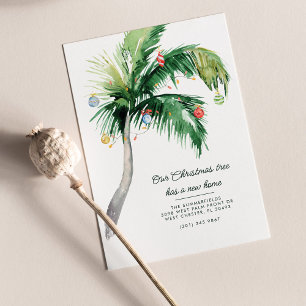 Faire-part Noël Holiday Déménagement Nouvelle Adresse Palm Tr