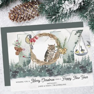 Faire-part Noël Joie Forêt Boisée Nature