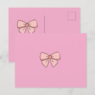 faire-part noeud papillon rose pastel