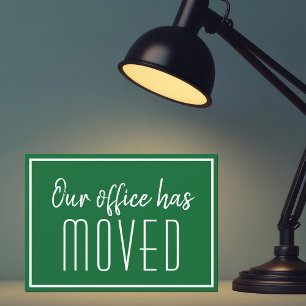 Faire-part Notre Bureau A Déplacé Green White Business Moving