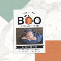 Notre petit Boo est enfin là bébé Halloween blanc