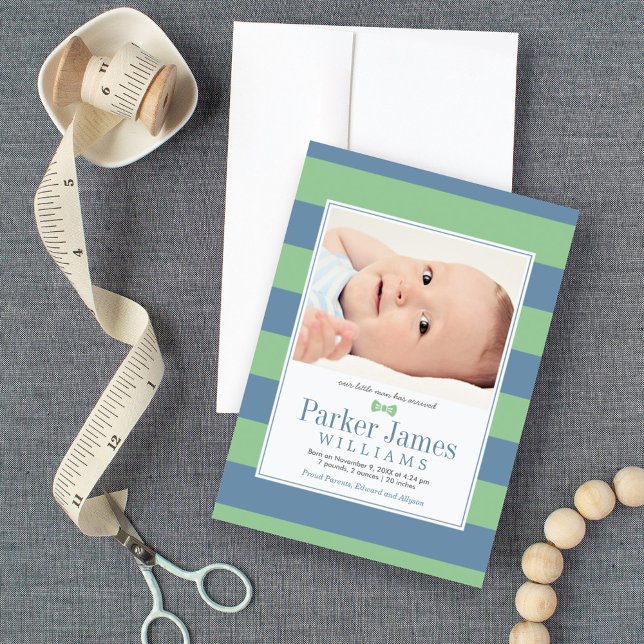 Faire-part Notre Petit Homme Ardoise Verte Belle Bébé Garçon  (Créateur téléchargé)