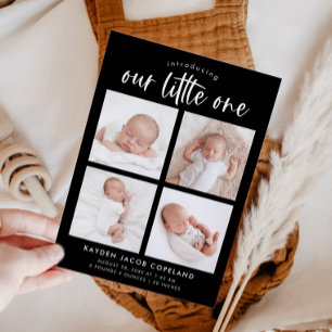Faire-part Notre petite naissance Black Multi Photo