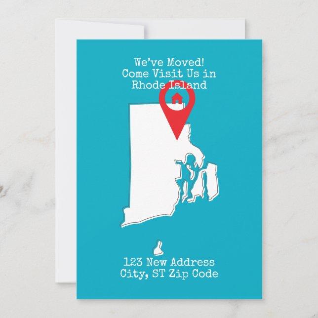 Faire-part Nous avons bougé ! Venez nous rendre visite à Rhod (Devant)