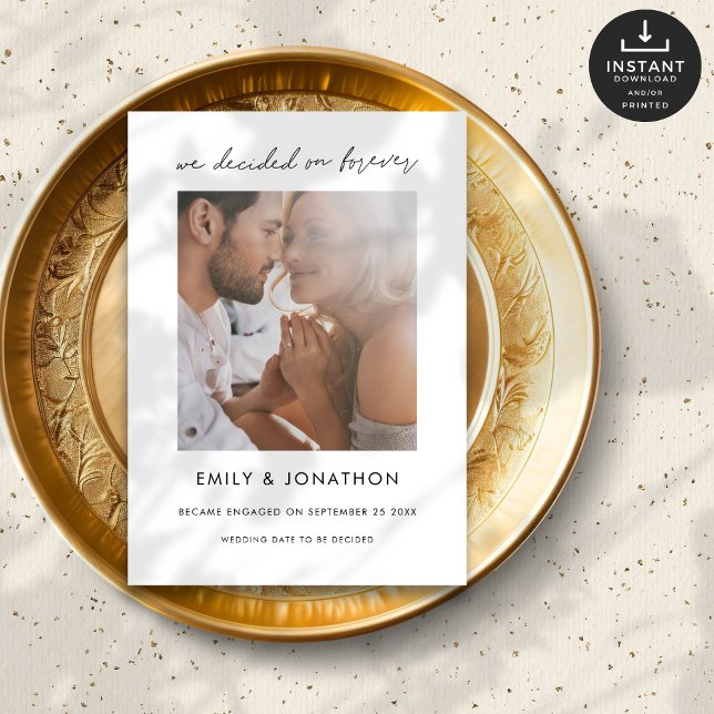 Faire-part Nous Avons Décidé Sur Forever Photo Fiançailles (Créateur téléchargé)