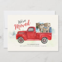 Nous avons déménagé Adresse Aquarelle Rouge Camion