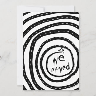 Faire-part nous avons déménagé annonce (route en spirale)