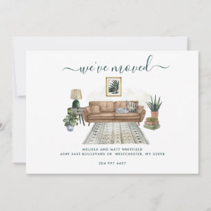 Faire-part Nous avons déménagé Boho Watercolor Moving
