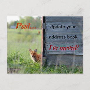 Faire-part Nous avons Déménagé Carte postale (renard rouge da