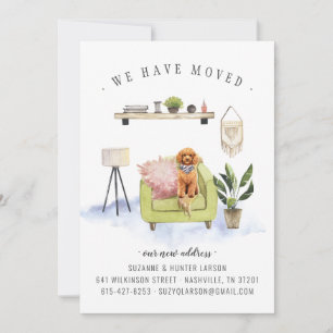 Faire-part Nous Avons Déménagé   Cavapoo Boho Moving Faire-pa