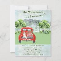 Nous avons Déménagé Chien Rouge Camion Campagne Fl