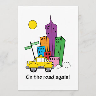 Faire-part Nous avons déménagé Cityscape Yellow 5x7 Card
