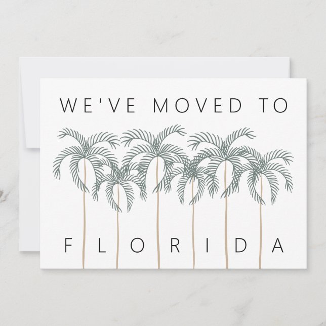 Faire-part Nous avons déménagé en Floride Palm Trees Nouvelle (Devant)