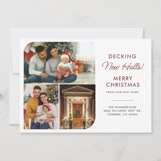 Faire-part Nous avons déménagé la famille Photos de Noël (Devant)