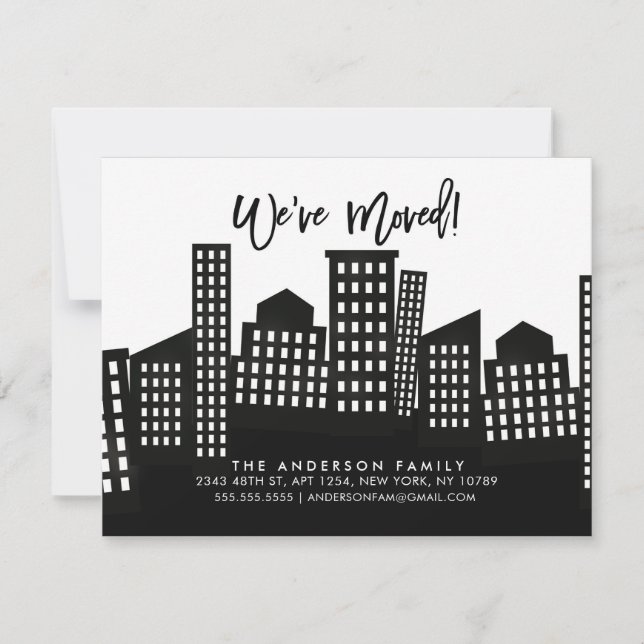 Faire-part Nous avons déménagé la ville en mouvement Faire-pa (Devant)