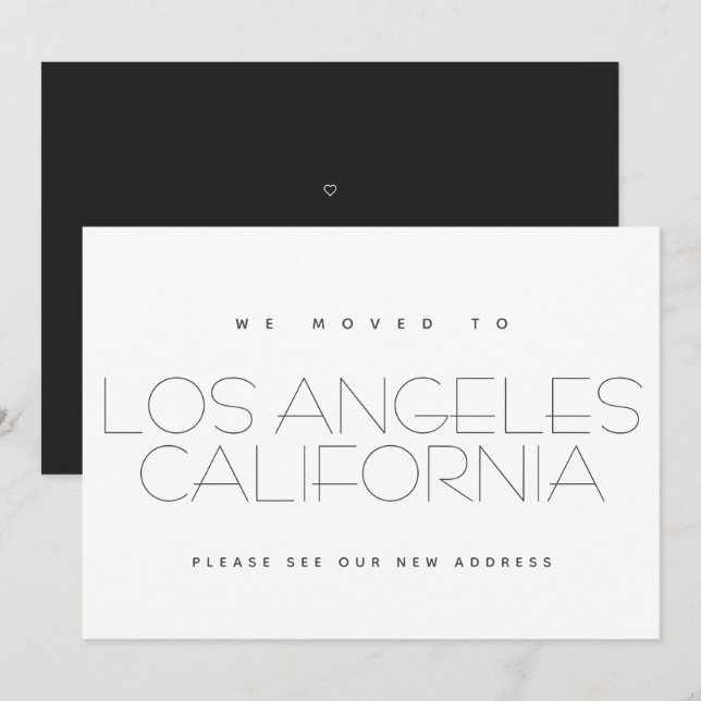 Faire-part Nous avons déménagé Los Angeles California Modern  (Devant / Derrière)