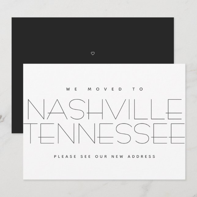 Faire-part Nous avons déménagé Nashville Tennessee Modern New (Devant / Derrière)