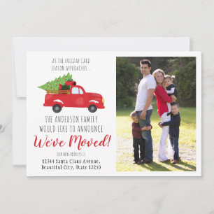 Faire-part Nous avons déménagé Noël Camion photo vacances Dém