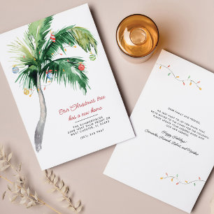 Faire-part Nous avons déménagé Noël Palm Tree Déménagement
